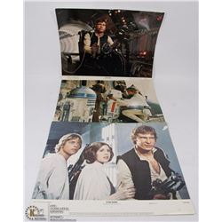 3 VINTAGE STAR WARS ORIGINAL MOVIE LOBBY CARDS