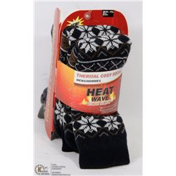 2PK MENS "HEAT WAVE" COZY SLIPPER SOCKS