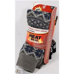 2PK MENS "HEAT WAVE" COZY SLIPPER SOCKS