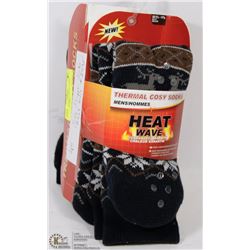 2PK MENS "HEAT WAVE" COZY SLIPPER SOCKS