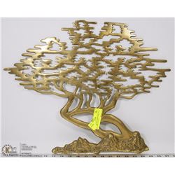VINTAGE SOLID BRASS TREE WALL HANGING  21” X 16”
