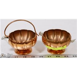 VENETIAN COPPER MILK AND SUGAR DISH