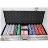 Image 1 : LARGE 500 CHIPS (HEAVY) POKER SET IN METAL CASE
