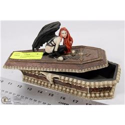 DARK ANGEL COFFIN SHAPED BOX W/ BUG FIGURINES