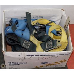 BOX OF SAFETY HARNESSES ETC