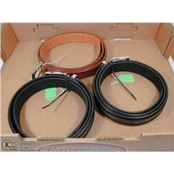 5)LEATHER BELT LOT OF 3 NEW
