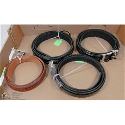 1)LEATHER BELT LOT OF 4 NEW