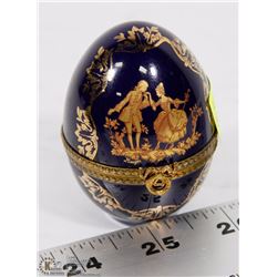 LIMOGES FRANCE GOLD EGG TRINKET BOX