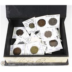 VINTAGE BOX OF WORLD COINS