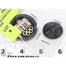 GERMAN WWII 1936 OLYMPIC GAME BADGE MARKED ON BACK