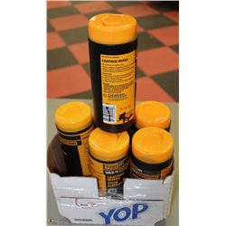 2 FLATS OF 6 CONTAINERS OF LEATHER WIPES