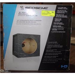 SCOSCHE 10" SUBWOOFER ENCLOSURE KIT