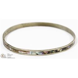 SILVER MOTHER OF PEARL INLAY BANGLE