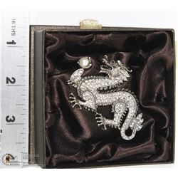 FRANKLIN MINT 925 STERLING SILVER DRAGON BROOCH