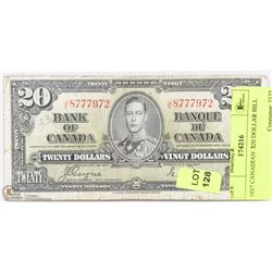 1937 CANADIAN  $20 DOLLAR BILL