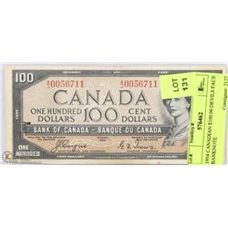 1954 CANADIAN $100.00 DEVILS FACE BANKNOTE