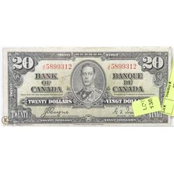 1937 CANADIAN $20.00 BILL
