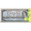 Image 1 : CANADIAN 1954 REPLACEMENT NOTE $5.00 BILL
