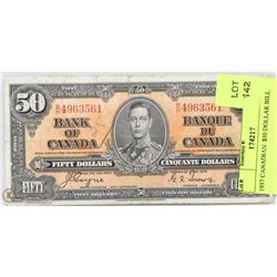 1937 CANADIAN  $50 DOLLAR BILL