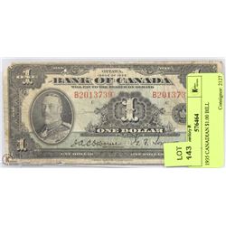 1935 CANADIAN $1.00 BILL