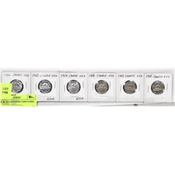 1952-1958 CANADIAN 5 CENT COINS.