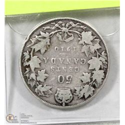 CANADIAN 1910 GEORGE V 50 CENT PIECE