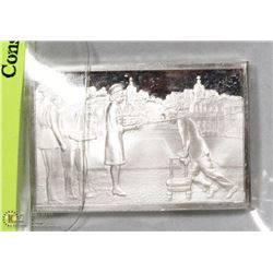 STERLING SILVER BAR DEPICTING KNIGHTING OF FRANCIS