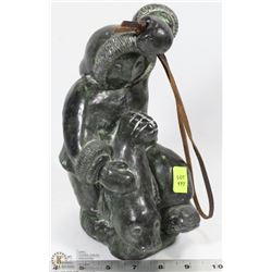 "ESKIMO WITH SEAL" A.WOLF SCULPTURE