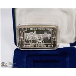 69) 1976 US BICENTENNIAL 1OZ .999 FINE SILVER BAR.