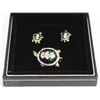 Image 1 : VINTAGE RHINESTONE TURTLE BROOCH & EARRINGS
