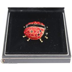 VINTAGE RHINESTONE "LADY BUG" BROOCH