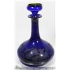 Image 1 : COBALT BLUE DECANTER FLOWER DESIGN