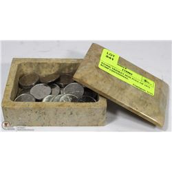 STONE TRINKET BOX FULL OF 1973 RCMP CENTENNIAL