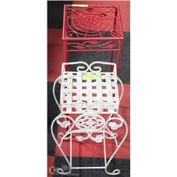 PAIR OF DECORATIVE METAL PLANT STANDS