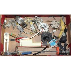 FLAT OF ESTATE TOOLS, INCLUDES PAINT GUNS & PLIERS