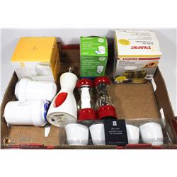 FLAT OF KITCHEN ITEMS - NEW DIP CUPS, STARFRIT