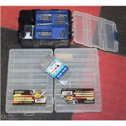 LOT OF 3 TOOL ORGANIZERS - 1 WITH CONTENTS