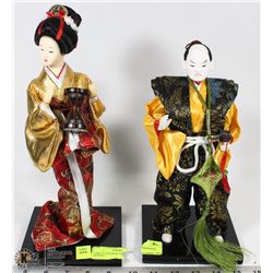 PAIR OF JAPANESE TRADITIONAL FIGURES