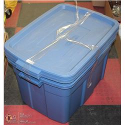 STACK OF 2 LARGE TOTES WITH LIDS