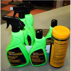 FLAT OF CAR DETAILING SUPPLIES,WHEEL CLEANER &