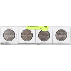 4 CANADIAN 1867-1982 CANADIAN ONE DOLLAR COINS