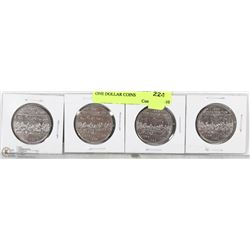 4 CANADIAN 1867-1982 CANADIAN ONE DOLLAR COINS