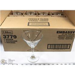 BOX OF 12 EMBASSY 9 1/4 OZ MARTINI GLASSES