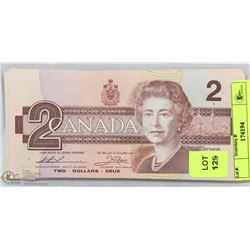 CANADIAN 1986 $2.00 ROBIN BILL WITH CONSEC.