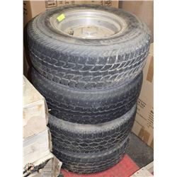 4 EAGLE ALLOY CHEVY 15" RIMS (TIRES ARE WORN)