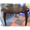 Image 1 : TRIANGLE SHAPED ESPRESSO COLORED TABLE