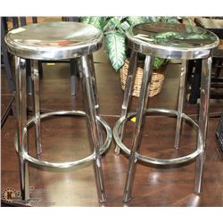 PAIR OF SHOWHOME CHROME STOOLS