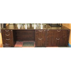 SHOWHOME 4 LARGE DESKS SOLD WITH 6 FILING CABINETS
