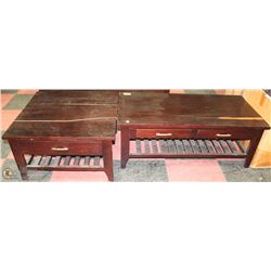 COFFEE AND END TABLE SET.