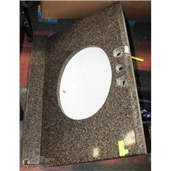 GRANITE BATHROOM COUNTER & SINK WITH BACKSPLASH